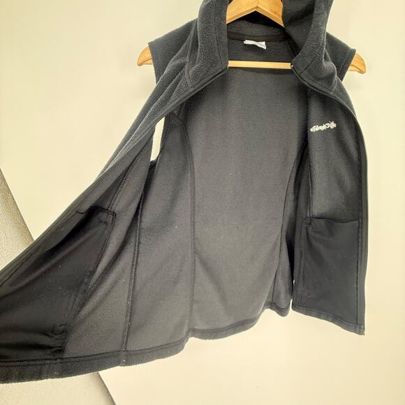 Columbia Hooded Vest Women MED M Benton Springs Fleece Zip Outdoors Hiking, 2919 - Picture 5 of 9